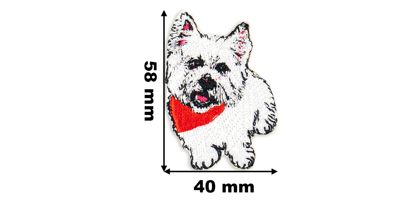 NASZYWKA naprasowanka pies white terrier